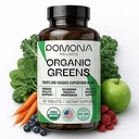 Pomona Wellness Super Greens 补编,全称超级食品维生素和矿物,水果和蔬菜,绿药粉用于布局和消化,Gut Health,USDA Organic,Non-GMO,60片