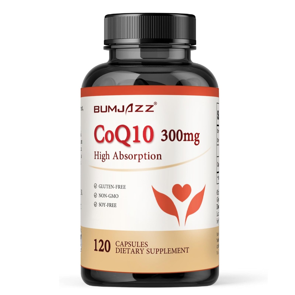 CoQ10 300mg - 120 卡普尔 - 高度吸收 - 非GMO - 不含Gluten - Coenzyme Q10 - CoQ10 卡普尔
