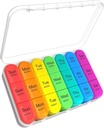 Asprink 3 Times a Day Pill Organizationer, 7 Day Medicine Organization, 大药丸案, White, 21 比较
