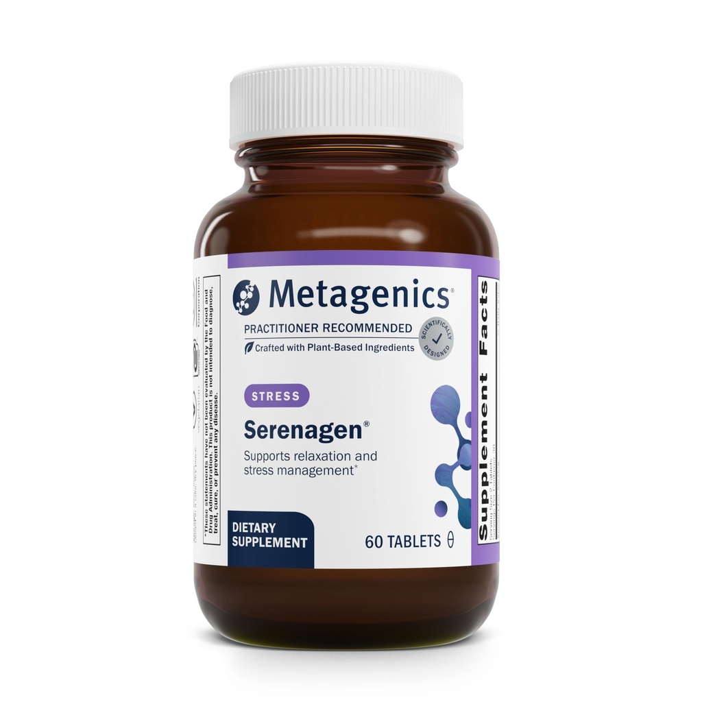 Metagenics Serenagen Supplement - Herbal Stress Management with Asian Ginseng & Chinese Herbs - Supports Calm, Focus, Energy & Sleep* - Non-GMO, Gluten-Free, Vegetarian - 60 Tablets
