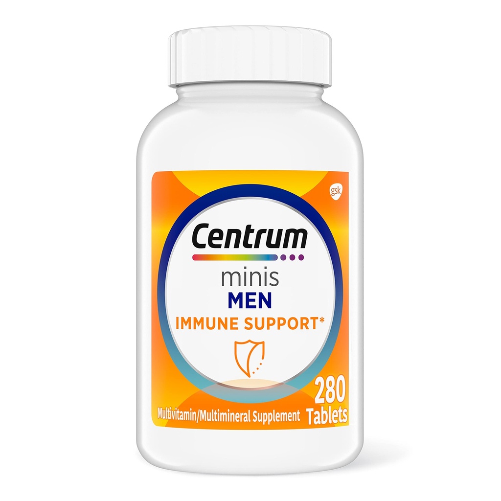 Centrum Minis Men's Daily multivitamin for Menni C 配有锌和维生素C,280 迷你片,140 日供应