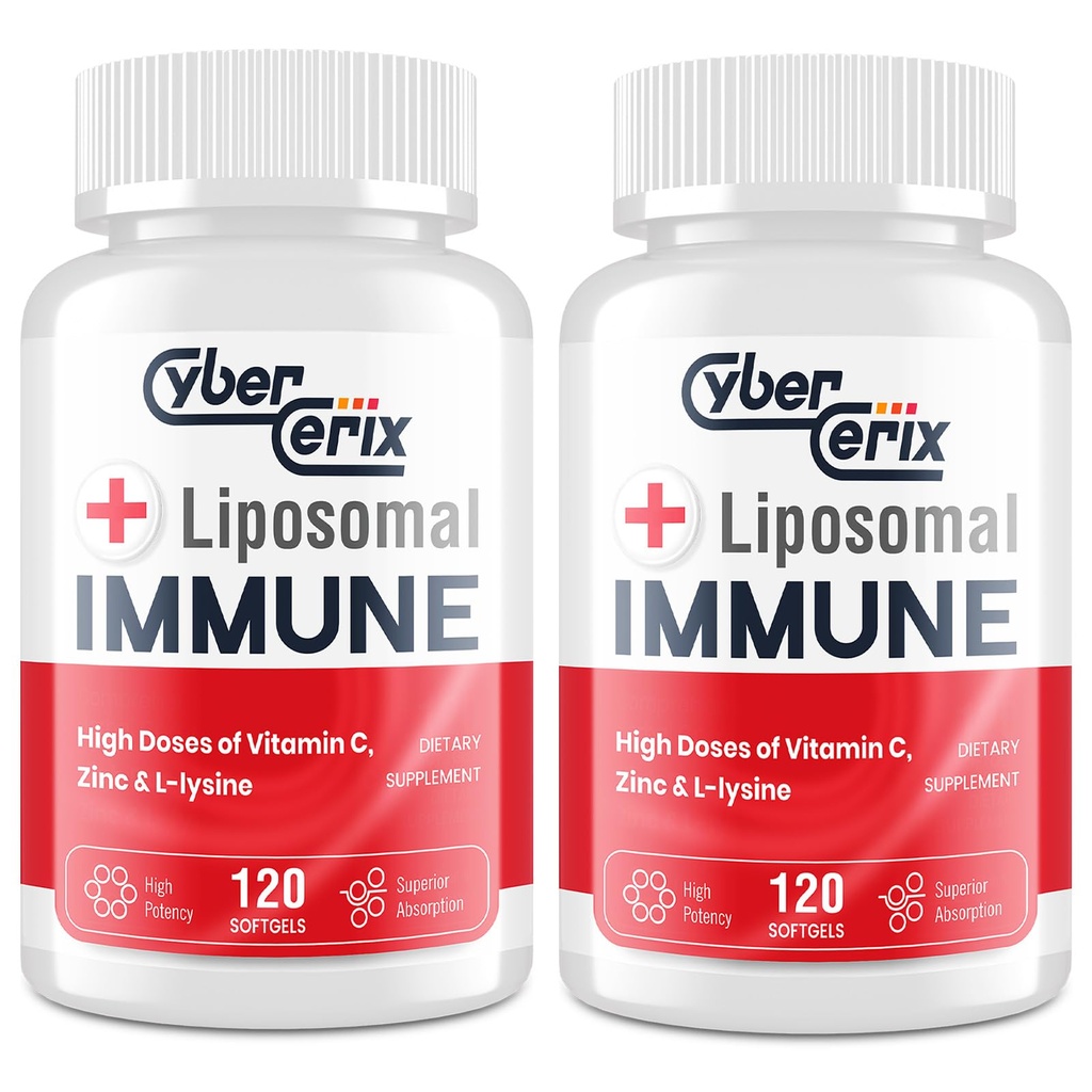 成人 Liposomal 免疫支持补充剂,含有1,500mg L-Lysine、维生素、矿物和草药提取物的复合体,男女每日综合健康-240卡普尔