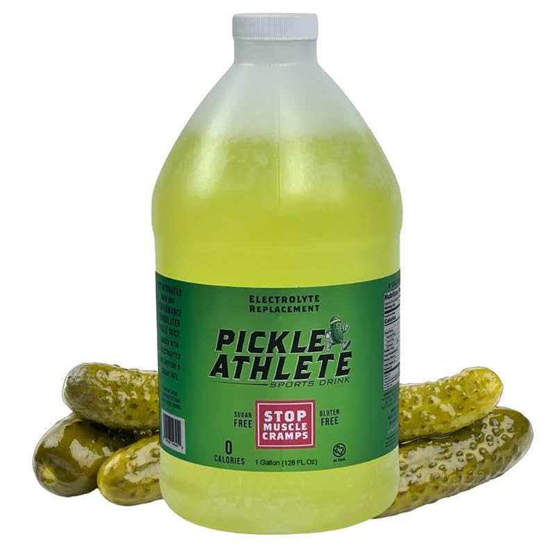 Pickle Athlete Dill Pickle Juice for Leg Cramps – Natural Pickle Juice Sports Drink for Cramp Relief & Hydration – Pickles Juice Sport Recovery with Electrolytes – Dill Pickles Juice Gallon Bottle - 128 Oz