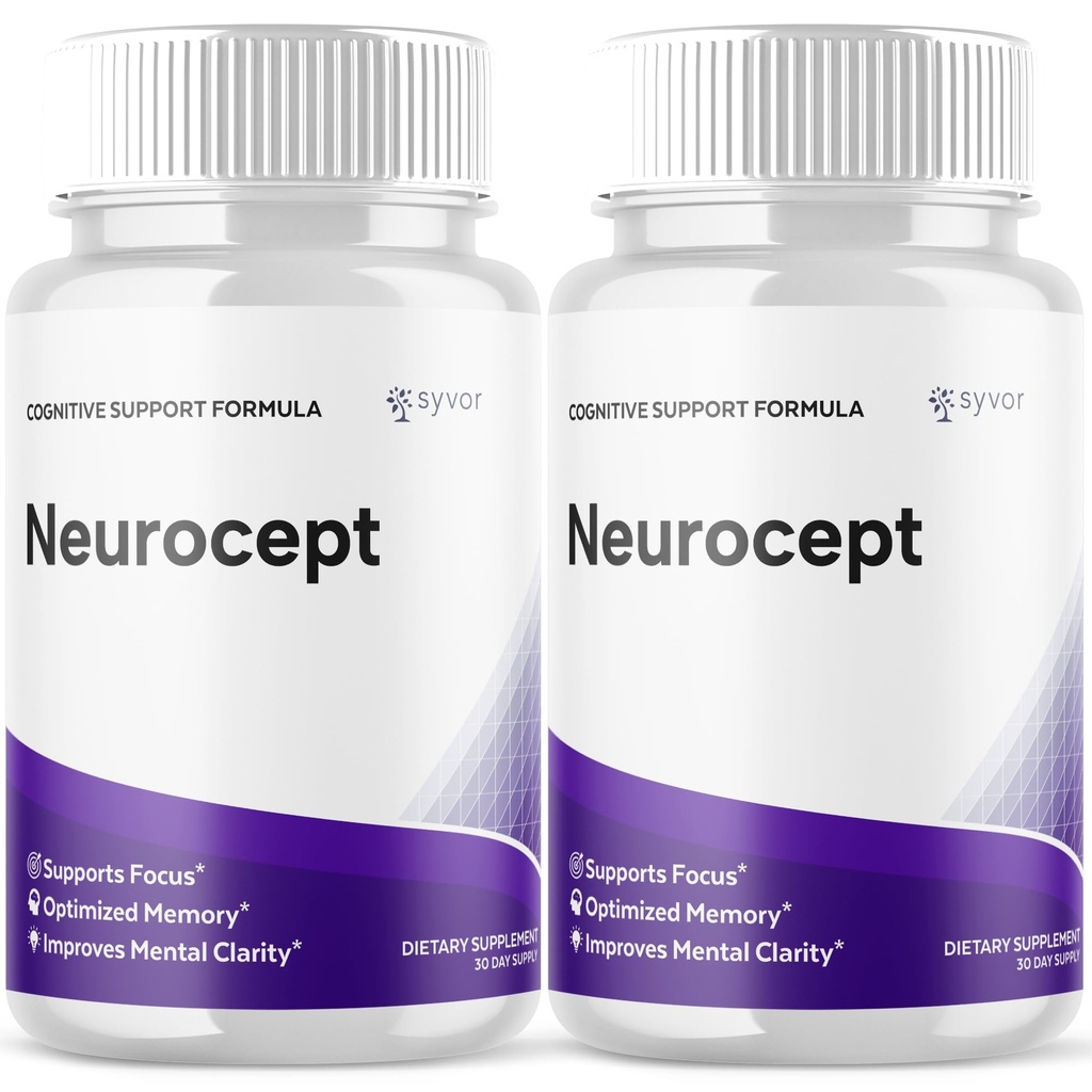 (2 Pack) Neurocept Capsules, Official Neurocept Brain Supplement Pills with All Natural Ingredients, Advanced Formula Support Pills with Max Strength Premium Vitamins for Women & Men (120 Capsules)