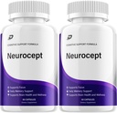 Neurocept Supplement Capsules – All Natural Maximum Strength Formula, Focus & Memory Support (2 Pack – 120 Capsules)