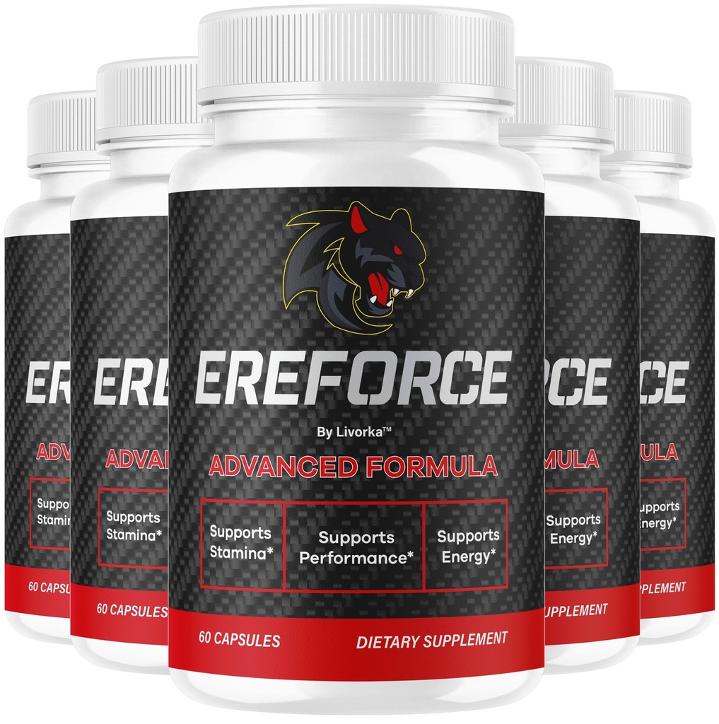 (5 Pack) Ereforce - Ereforce Capsules Advanced Daily Formula Premium All Natural Ingredients- Maximum Strength, EreforcePills Support Reviews for Overall Health and Wellness, 300 Capsules for 5 Months