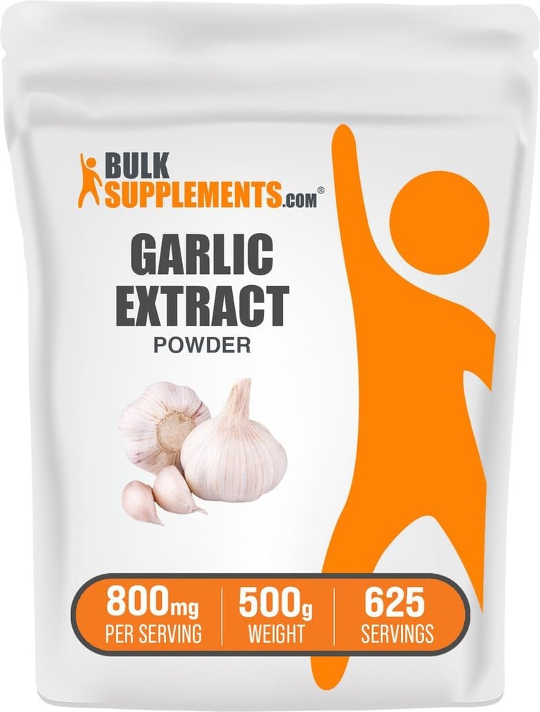 bulk Assupports.com 大蒜抽取粉 - 大蒜增殖,草药增殖,Allium Sativum - 草药和Gluten Free,每服800mg,500g(1.1磅)(包1)