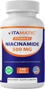 维生素Niacinamide 500 mg 240 片 - Flush 免维生素 B3 - 支持能源生产