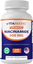 维生素Niacinamide 500 mg 240 片 - Flush 免维生素 B3 - 支持能源生产