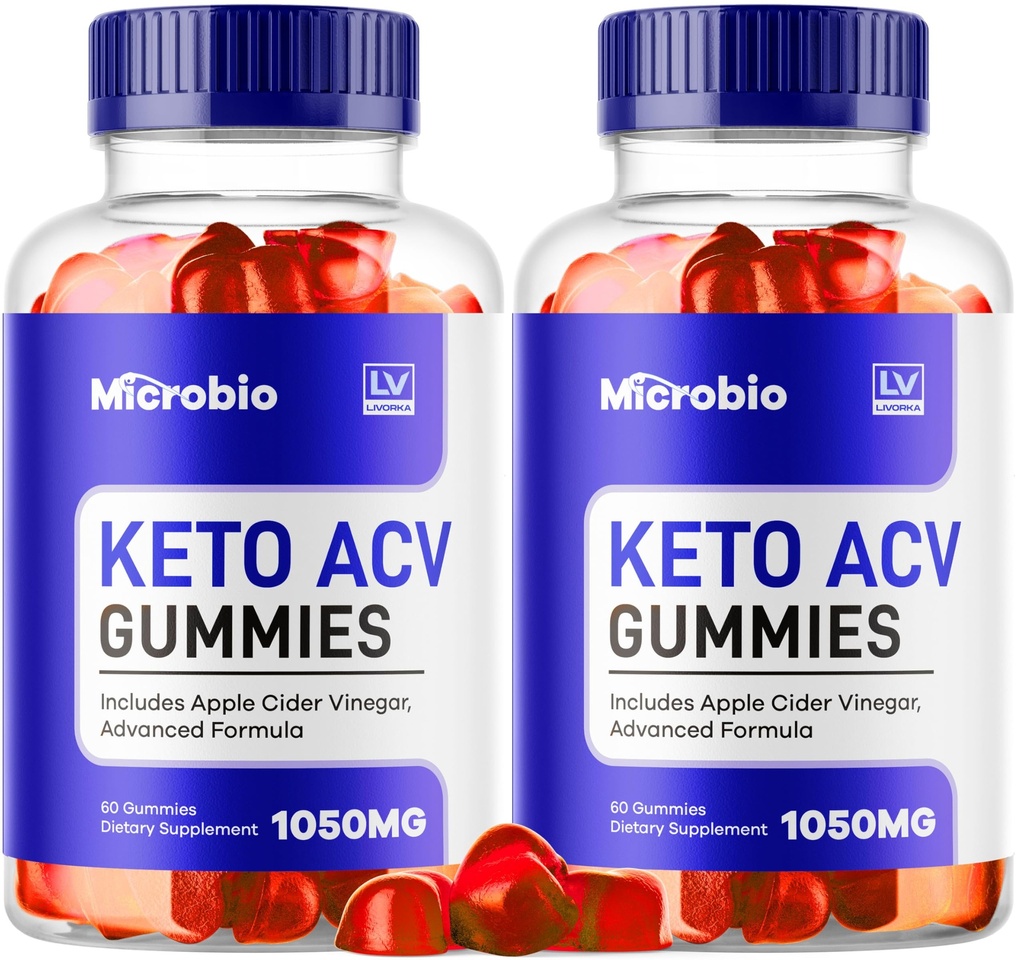 (2 Pack) Microbio Keto ACV Gummies, Microbio Keto+ ACV Supplement, Microbio Keto ACV - All Natural Gummies 1050MG, Microbio Keto, Micro Bio Keto Gummies Advanced Formula, 120 Gummies for 2 Months