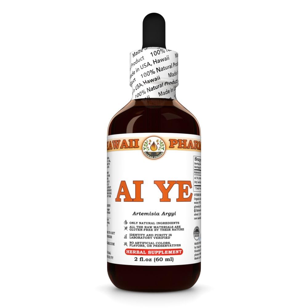 Ai Ye (Artemisia Argyi) Dry Leaf Tincture, Made in Hawaii, All Natural, Vegan, Pure Liquid Extract - 2 fl.oz