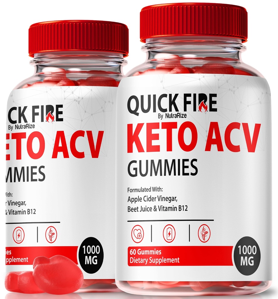 NutraRize (2 Pack) Quick Fire - Official QuickFire Keto ACV Gummies, Premium Keto+ACV Gummie, All Natural Apple Cider Vinegar Gummy, QuickFires ACV Plus Keto Gumy, Gomitas Review (120 Gummies)