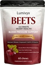Beet Chews the 3-in-1，Riveton Beet Chews，with 500mg Beetroot, 100mg CoQ10 & 150mg Grape Seed Extract，60 Count