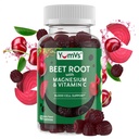 YumVs Beet Root Gummys配有镁和维生素C-Berry Flavor Beetroot Gummys-Bet Chews配有血液循环和抗氧化剂支持-红蜂Gummy-Berry 60 Count (Pack of 1).