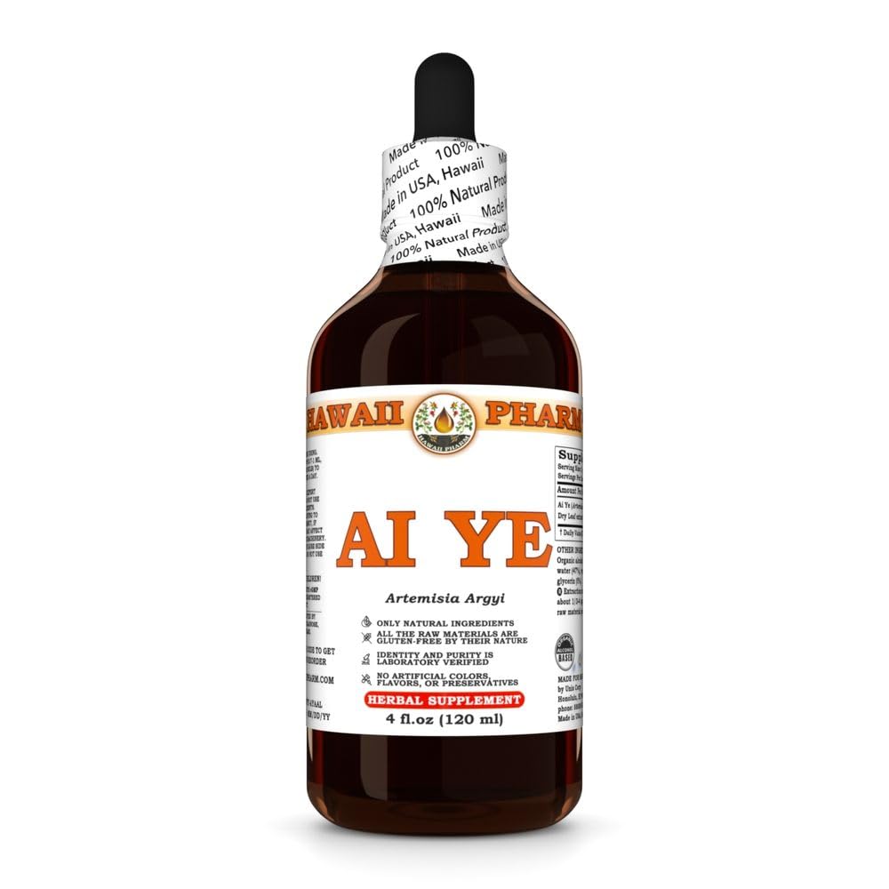 Ai Ye (Artemisia Argyi) Dry Leaf Tincture, Made in Hawaii, All Natural, Vegan, Pure Liquid Extract - 4 fl.oz