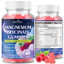 Magnesium Glycinate Gummies 1000mg with L-Threonate, Vitamin D, B6 & CoQ10 - Supports Memory, Calm & Mood - Sugar-Free Raspberry Flavor - 60 Count