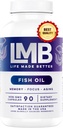 野生捕捉Omega 3 鱼油 3000mg - 三重强力 Burpless DHA 900mg + EPA 1200mg Non-GMO - 内装无余酸-LMB(90软宝石)