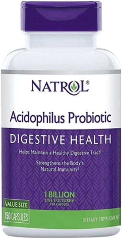 Natrol Acidophilus 100mg Capsules, 不受欢迎,紫色, 150 计数, 包数 3