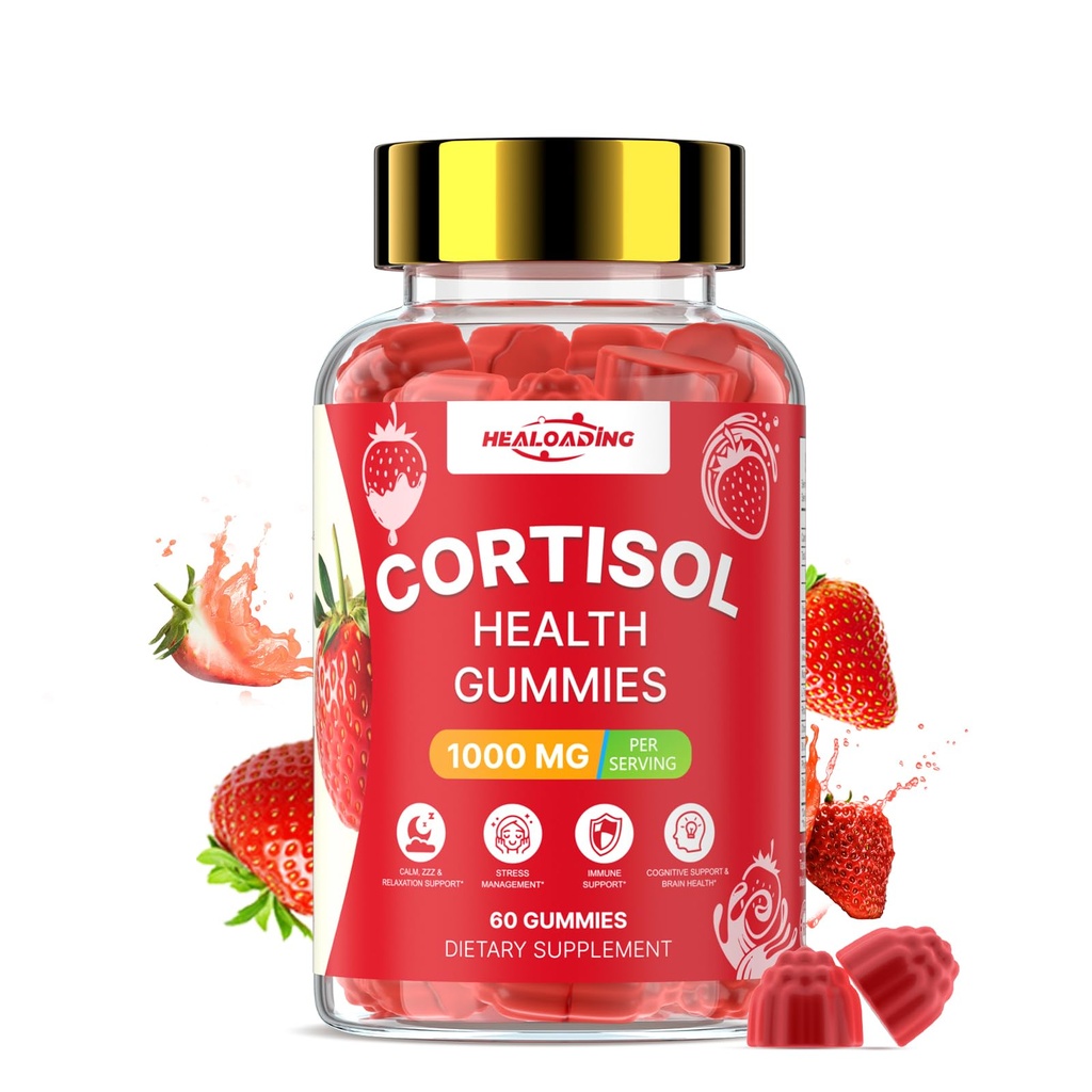 Cortisol Supplements for Women: Cortisol Reducer Gummies with Ashwagandha Magnesium L-theanine Phosphatidylserine Vitamin B12 for Daily Relaxation Support