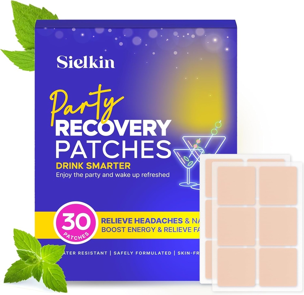 Recovery Patch 30 Pack: Wake Up Refreshed with Natural Ingredients - Waterproof & Skin-Friendly - Pre-Drink Patch for Festivals & Nights Out