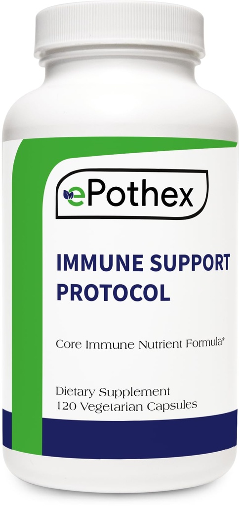 EPOTHEX Immune Support Protocol - Powerful Blend of Vitamin C, N-Acetyl Cysteine, Zinc, Vitamin D 2500 IU, Vitamin A, Quercetin - 120 Count (2 mo Supply)