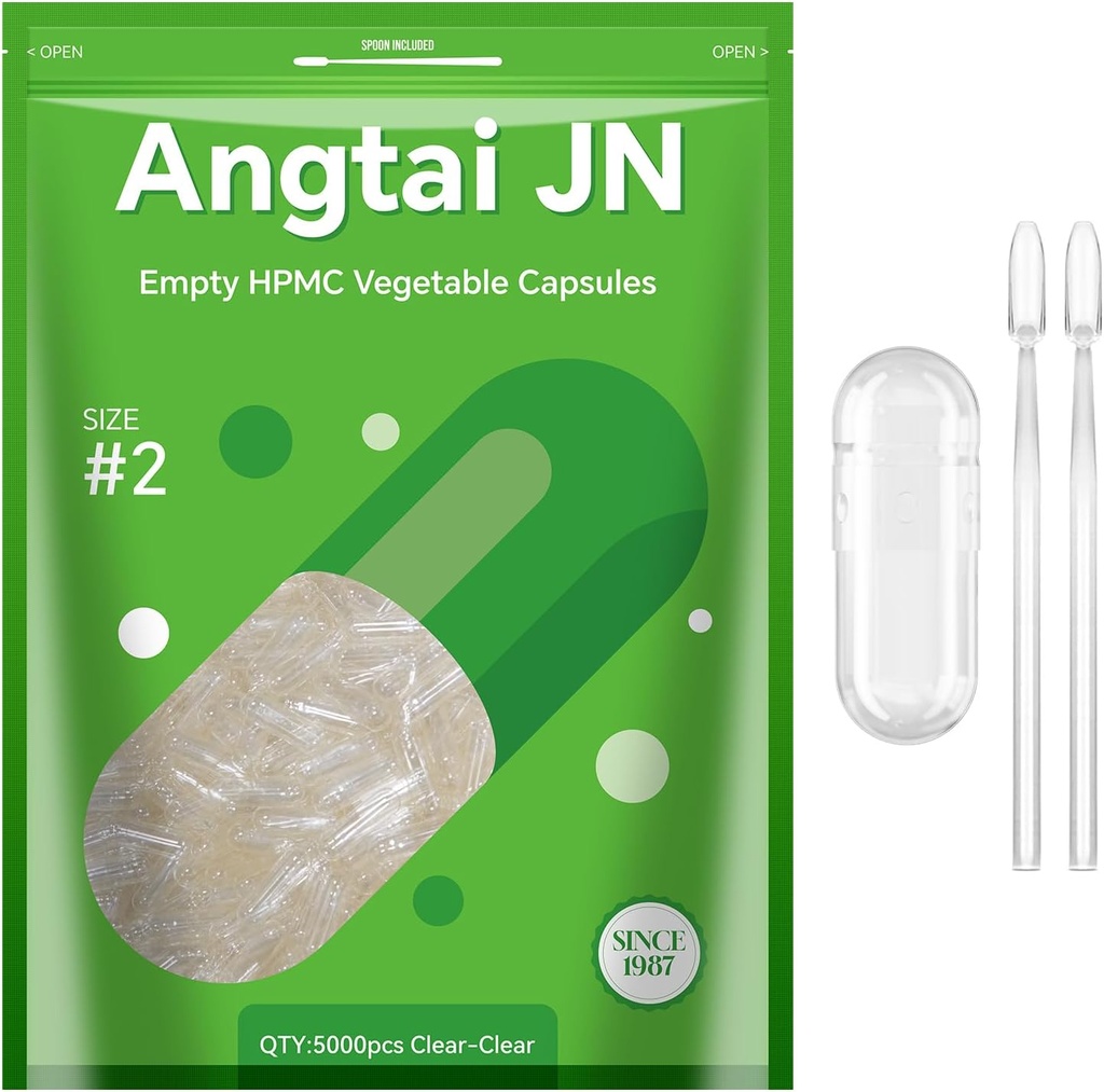 空 Capsules 大小 2 - Vegan Capsules 空 - Pill Capsules 空 (5000 counter) 有 2 个微实验室喷泉用于 Capsules 填充 Kit - Veggie Capsules 空用于 DIY 您自己的补充