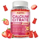 Calcium Citrate Gummies 1200 mg, Calcium Gummies Supplements for Women & Men with Vitamin D3, K2, Magnesium, Zinc, B6 & B12 High Absorption for Bone Muscle & Immune Support, Strawberry Flavor,60 Ct