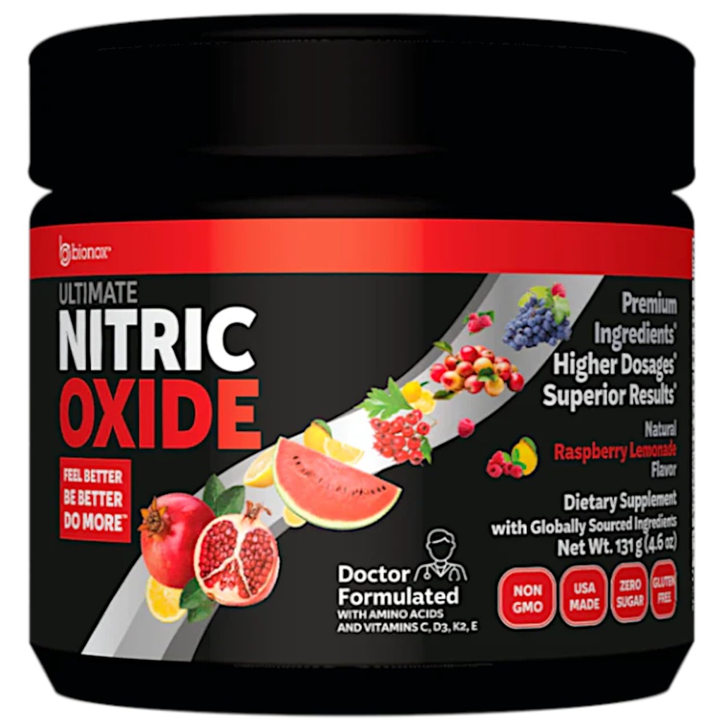 Bionox Ultimate Nitric Oxide, Premium Stamina & Performance Formula*, with AstraGin® Ginseng, Raspberry Lemonade, 4.6 Ounces