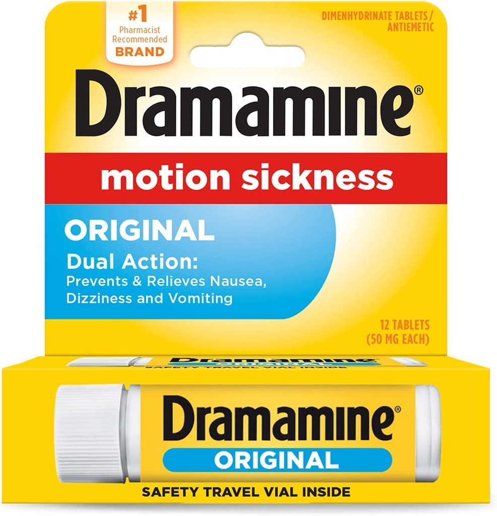 Dramamine Tablets Original Formula, 12 Tablets