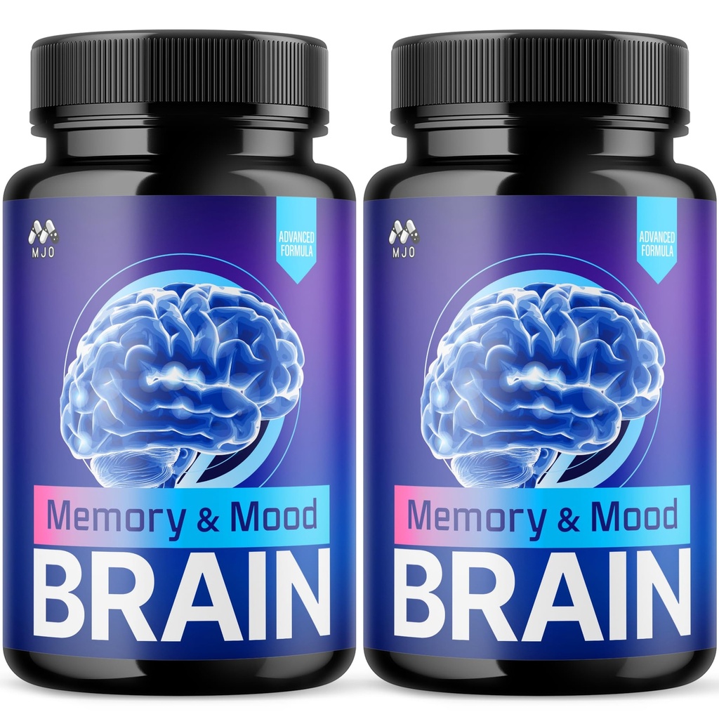 (2 Pack) Memory and Mood Brain Capsules, Official MemoryandMoodBrain Supplement Pills with All Natural Ingredients, Advanced Brain Health & Wellness Support with Premium Vitamins (120 Capsules)