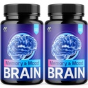 (2 Pack) Memory and Mood Brain Capsules, Official MemoryandMoodBrain Supplement Pills with All Natural Ingredients, Advanced Brain Health & Wellness Support with Premium Vitamins (120 Capsules)