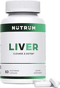 肝脏清洁和解毒健康支助补编,由Nutrum,Vegan Liver公式,天然草药活体更新与维生素C,Milk Thetle,支持坏呼吸,Acne,低能,60 Capsules