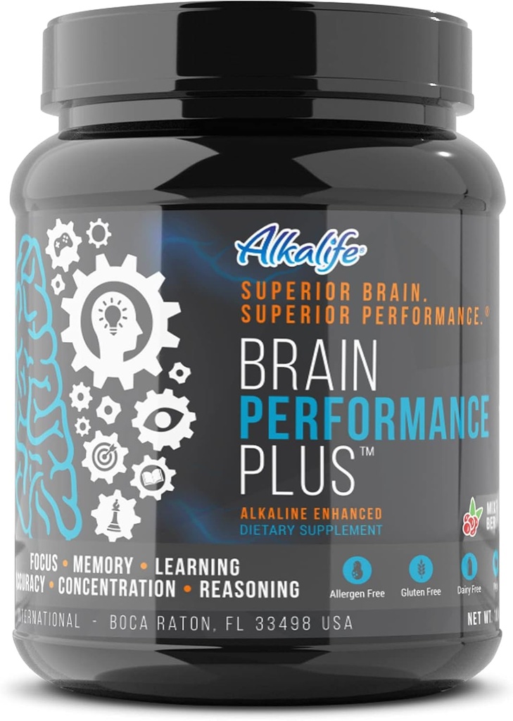 Alkalife Brain Plus — Alkaline 增强诺特律力,实现认知潜力最大化,促进记忆,聚焦和精神清晰,支持整体脑健康 — — 10oz