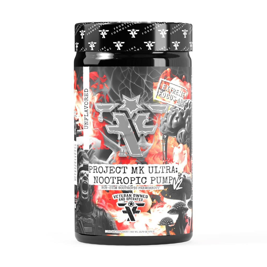 Project MK Ultra V2 Pre-Workout, Non-Stimulant, Caffeine-Free Pump and Hydration Formula, Stackable Nootropic Support, Unflavored