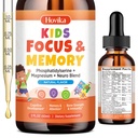Kids Focus and Attention Supplements with Phosphatidylserine, L-Theanine, Omega-3 & Magnesium Glycinate - Kids Brain Vitamins Liquid Drops - Support Concentration, Memory, Sleep & Mood, Natural Flavor