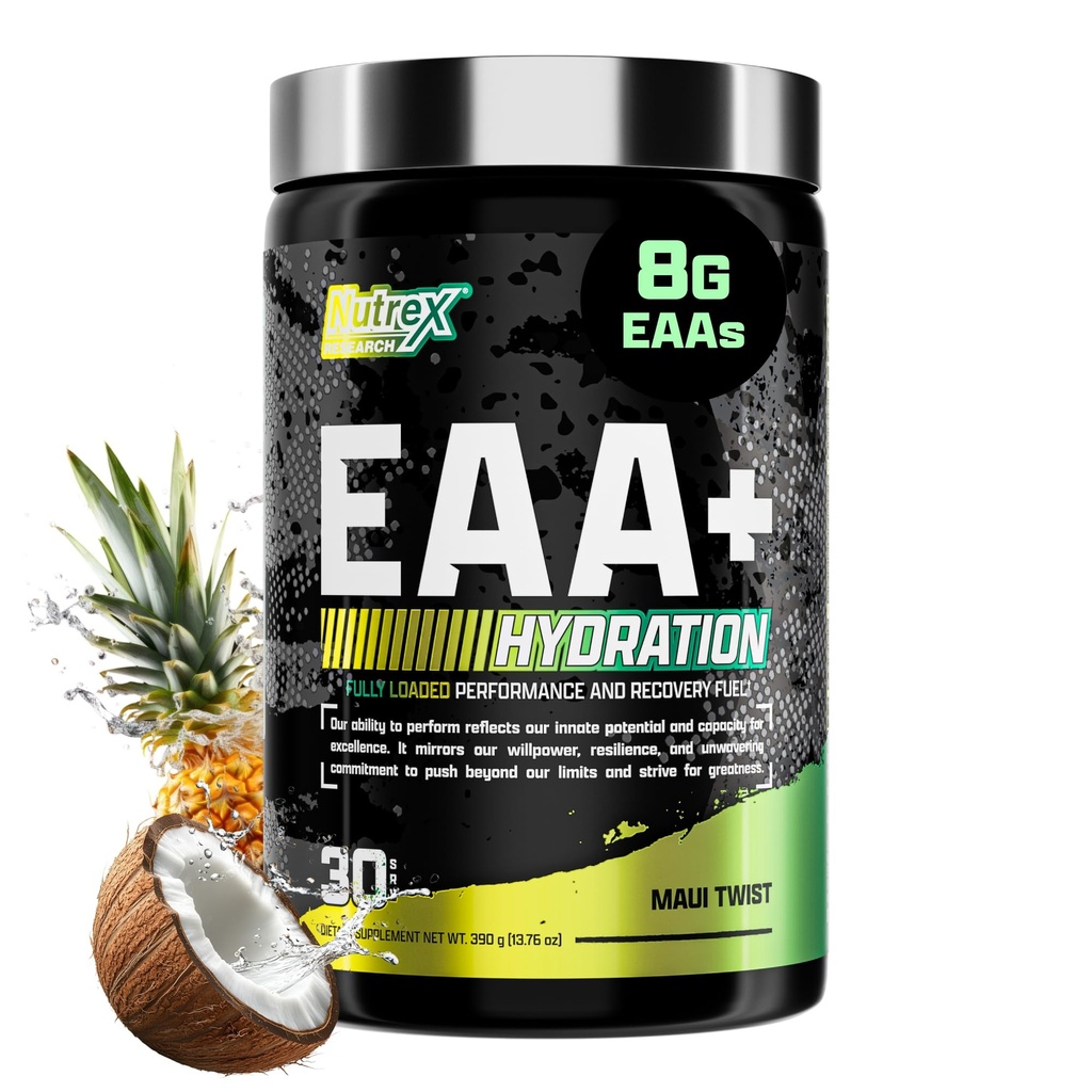 Nutrex 研究 EAA 水解 EAAs + BCAAs 粉末 肌肉恢复 强力 肌肉建设 耐力 + 8G 基本氨基酸 + 电解 + 毛伊 Twist Flavor 30 服务
