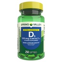 Spring Valley Extra Strength Vitamin D3 5000 IU (125 mcg), High Potency Vitamin D Supplement for Bone Strength & Immune Support, 250 Softgels