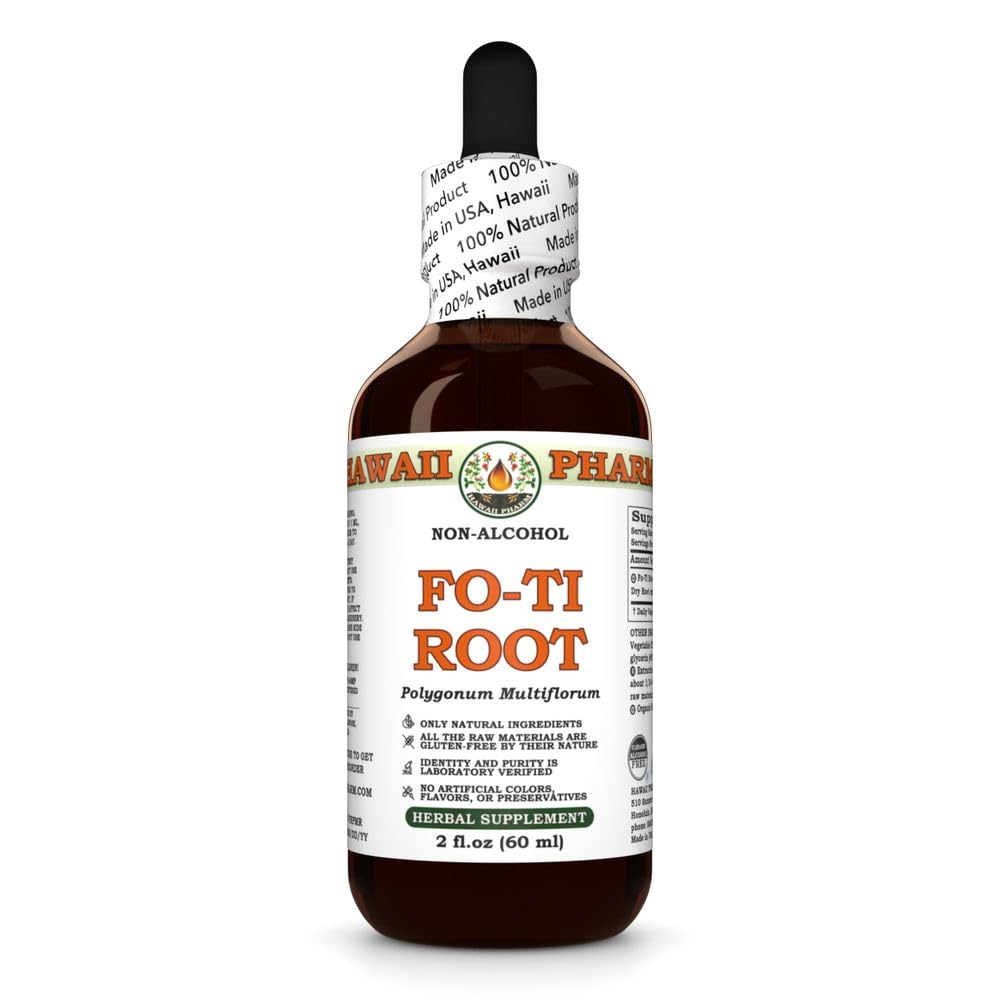 Fo-Ti Root (Polygonum Multiflorum) Dry Root Glycerite, All Natural, Vegan, Lab Tested Alcohol-Free Liquid Extract - 2 fl.oz