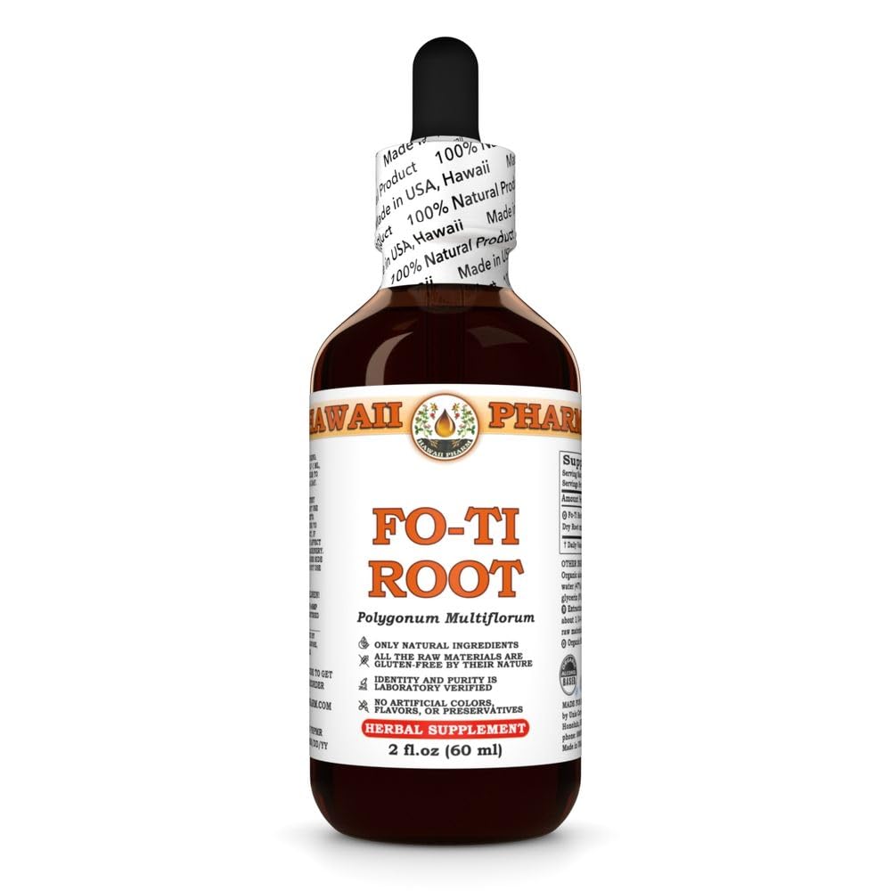 Fo-Ti Root (Polygonum Multiflorum) Dry Root Tincture, All Natural, Vegan, Pure Liquid Extract - 2 fl.oz