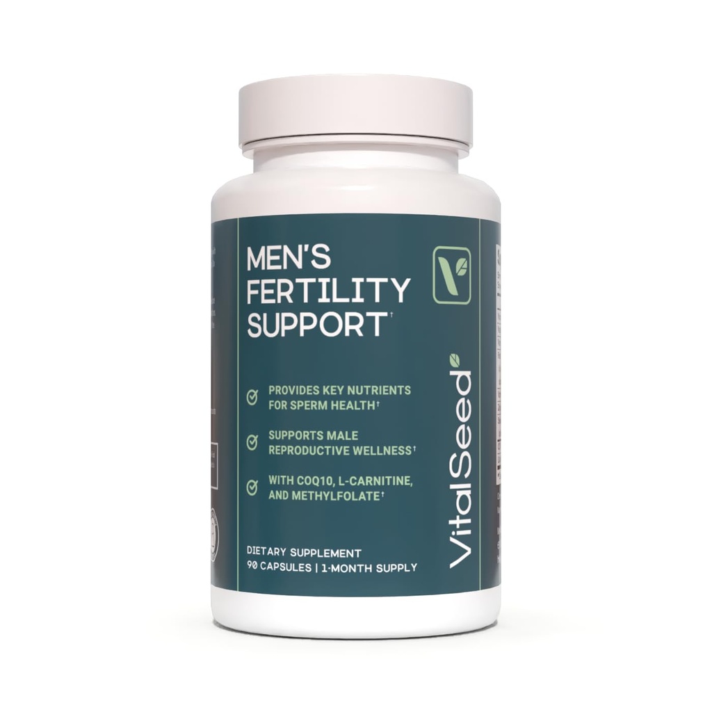 Fertility Support for Men - Sperm Health Prenatal with CoQ10, Zinc, Folate, L-Carnitine & More - 90 Capsules, 30 Days