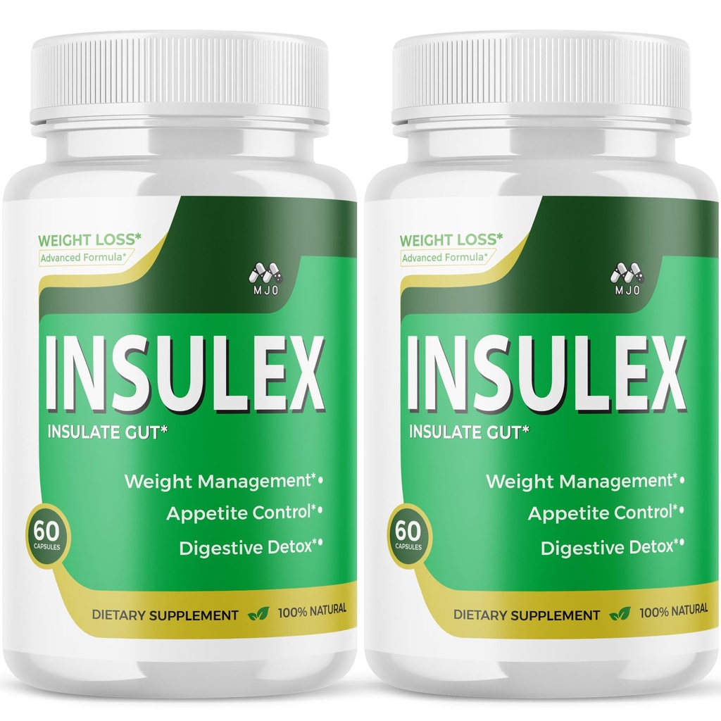(2 Pack) Insulex Capsules, Official Insu Lex Supplement Pills with All Natural Ingredients, Advanced Insulex Formula for Health & Wellness Support with Premium Vitamins for Women & Men (120 Capsules)