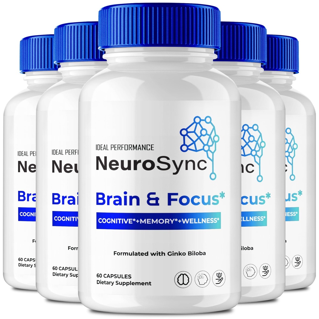 Neuro Sync Capsules - Neuro Sync Advanced Formula Nootropic Supplement Pills for Nerve and Brain Health Support, NeuroSync Brain and Focus All Natural Support Reviews (5 Pack)