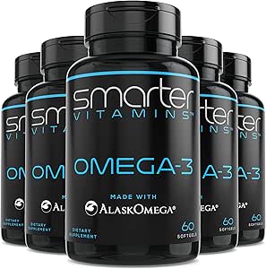 (5 Pack) 更聪明的Omega 3 鱼油,Berry Flavor,Burpless,Tasteeless,2000mg,Potent Triple Struge DHA EPA Brain Omega 3,用AlaskOmega制造 ®