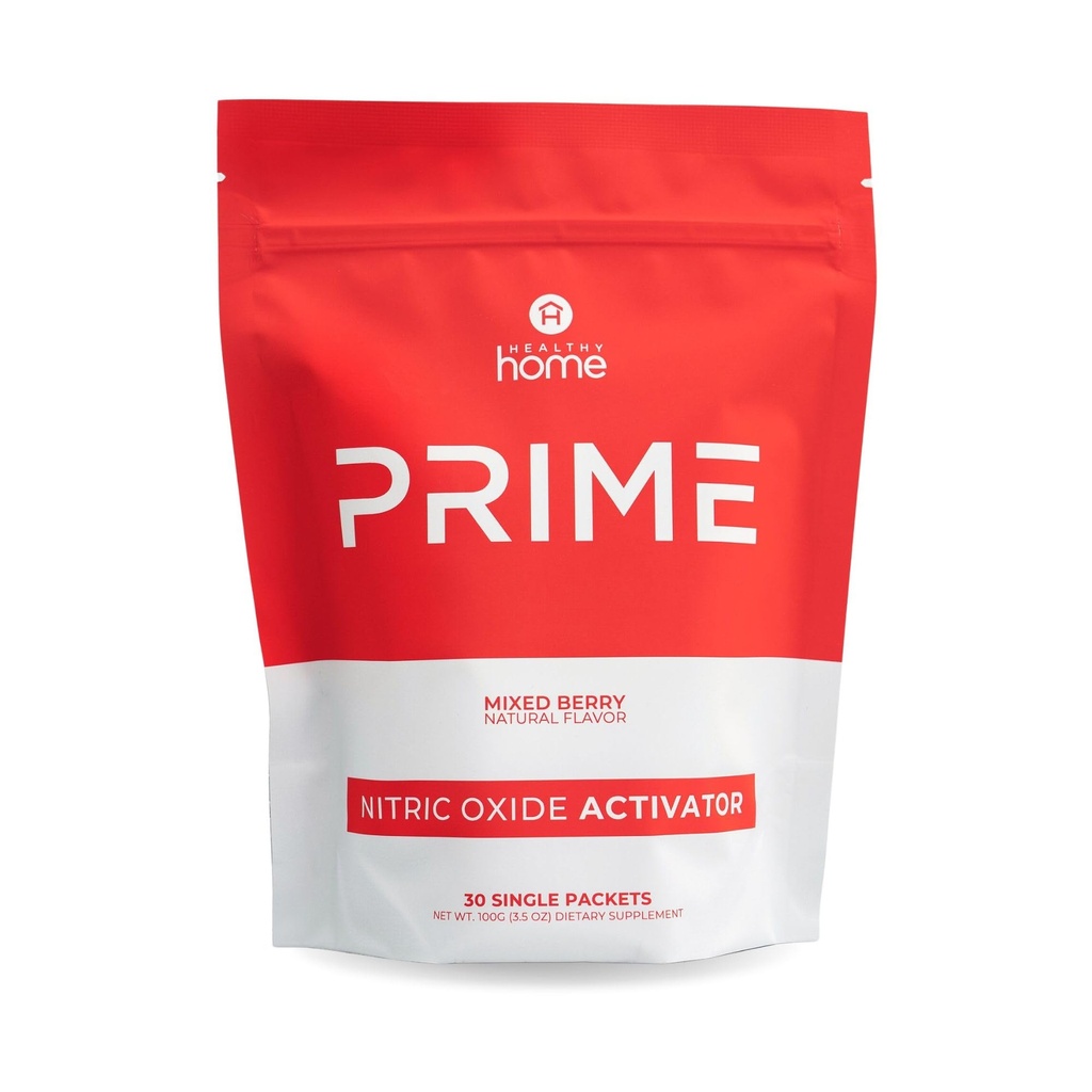 HEALTHY home Prime Nitric Oxide Activator Supplement | Mixed Berry Flavor | 30 Packets | Supports Circulation, Focus, and Cardiovascular Wellness | Natural Ingredients for Daily Vitality