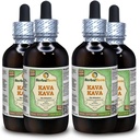 Kava Kava (Piper Methysticum) Glycerite, Dried Root Alcohol-Free Liquid Extract (Brand Name: HerbalTerra, Proudly Made in USA) 4x4 fl.oz (4x120 ml)