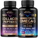 Collagen Peptides Capsules & Omega 3 Fish Oil Softgels