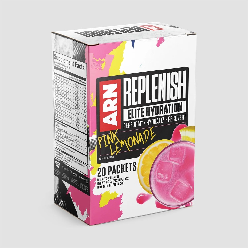 Arms Race Nutrition | ARN | Replenish Elite Hydration, 20 Packets (20 Packets, Pink Lemonade)