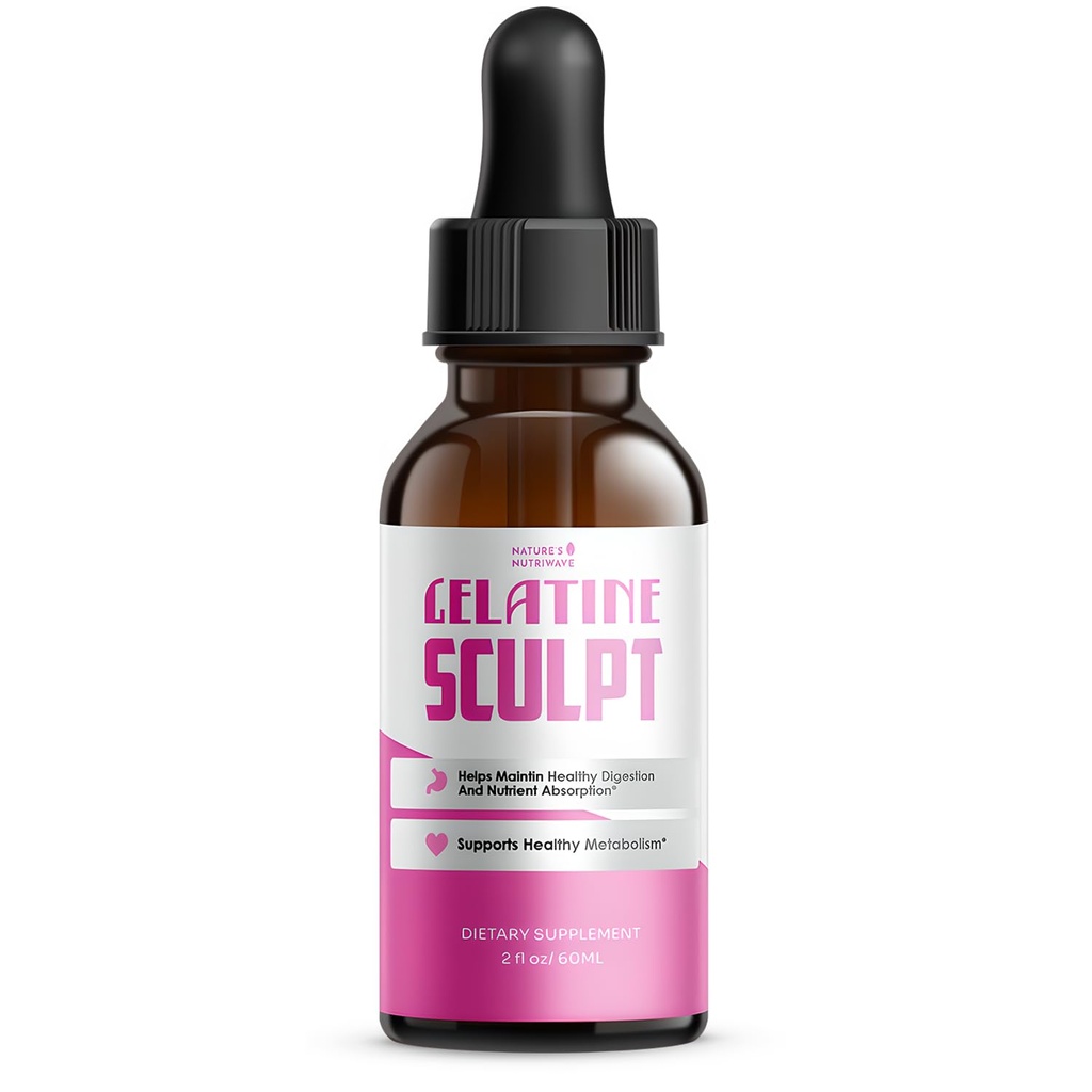 Gelatine Sculpt – Daily Liquid Botanical Supplement with Chromium & Plant Extracts – Clean, Stimulant-Free Formula – Non-GMO, Made in USA, GMP-Certified - 2 fl oz (60 mL), 1 Month Supply