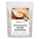 健康工程 Psyllium Husk 粉末有机 - 16 Oz / 1 Lb - Raw - 经认证的有机体 - 来自印度的精细地面粉末 - Keto, Vegen & Non-GMO - 纤维支持